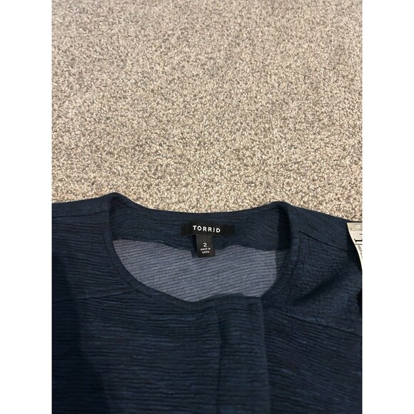 Torrid Size 2 Jacket Textured Knit Teal Green Moto Jacket Stretch 2X - Picture 6 of 6